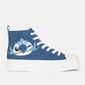 Disney | Stitch Blue Demin High Ankle Sneakers | Size 8 | Brand New |